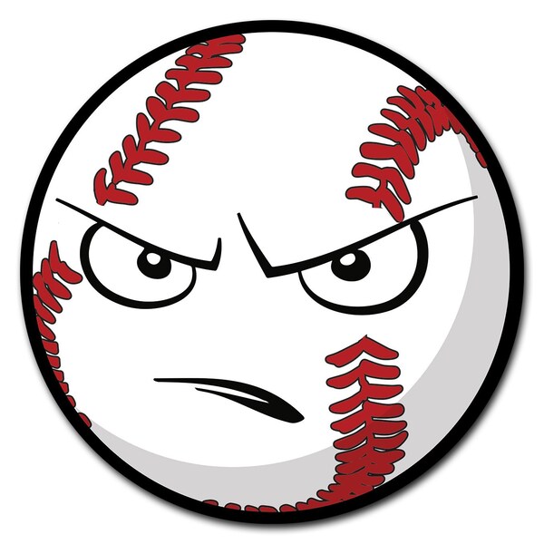 Angry Baseball Circle Corrugated Plastic Sign